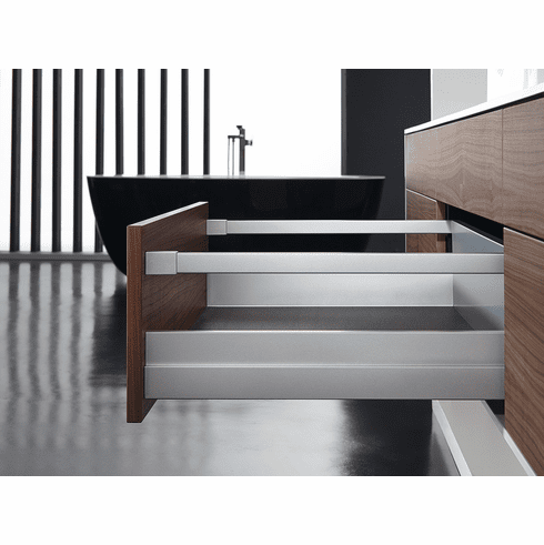 Hafele Railing set, rectangular, For Nova Pro Scala drawers, Grass, Length (14") 350 mm, silver, Item# 551.88.902, 55188902, 551-88-902