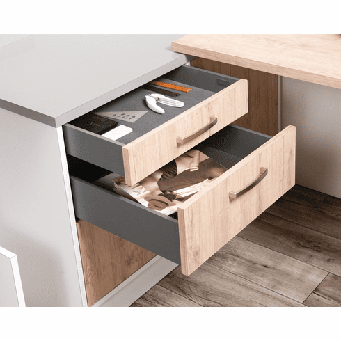 Hafele Drawer side runner system, Hafele Matrix Box Slim A, 89mm Drawer Height, (13 3/4") 350mm nominal length; anthracite, Item# 552.26.522, 55226522, 552-26-522