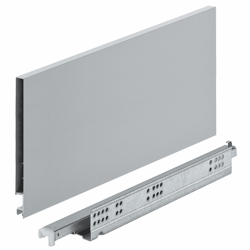 Hafele Drawer Set, Hafele Matrix Box Slim A, 175mm Drawer Height, (21 5/8") 550mm nominal length; gray, Item# 552.28.626, 55228626, 552-28-626