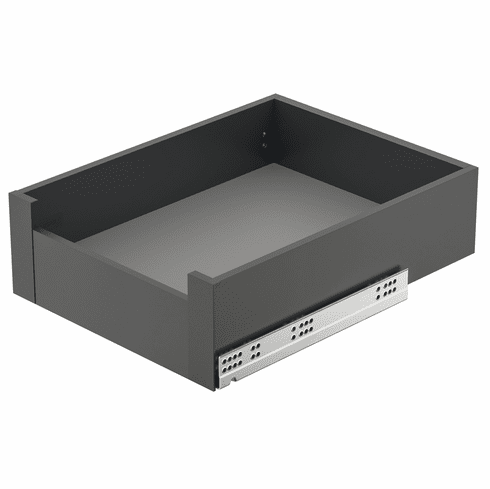 Hafele Front Bracket Set, For Matrix Box Slim A30, 128 mm (5 1/16") Side Height, Internal drawer, Anthracite, Item# 552.31.591, 55231591, 552-31-591