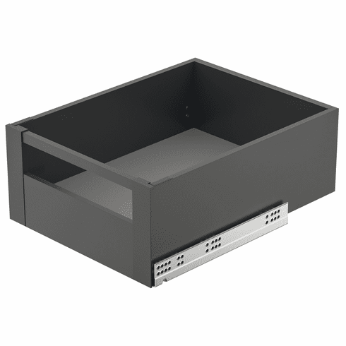 Hafele Front Bracket Set, For Matrix Box Slim A30, 175 mm (6 7/8") Side Height, Internal drawer, Anthracite, Item# 552.31.592, 55231592, 552-31-592