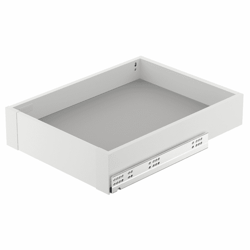 Hafele Front Bracket Set, Matrix Box Slim A30, 89 mm (3 1/2") Side Height, Internal drawer, White, Item# 552.31.790, 55231790, 552-31-790