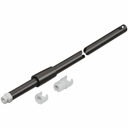 Hafele Gallery Rail, Round, Hafele Matrix Box P, For pull out for door front fixing, Length 650mm (25 19/32"), anthracite, Item# 553.59.408, 55359408, 553-59-408