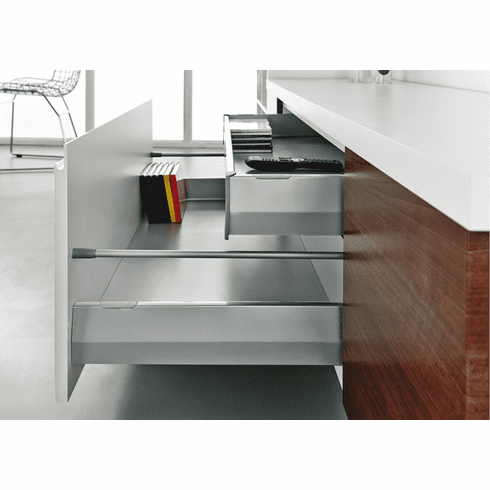 Hafele Railing Set, Round, Hafele Matrix Box P, For pull out for door front fixing, nominal length: 400mm, champagne colored, Item# 553.59.803, 55359803, 553-59-803