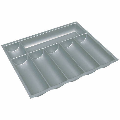 Hafele Cutlery Tray, Drawer Insert, Plastic, Silver, width 400-500 mm (16-20"), Item# 556.53.513, 55653513, 556-53-513