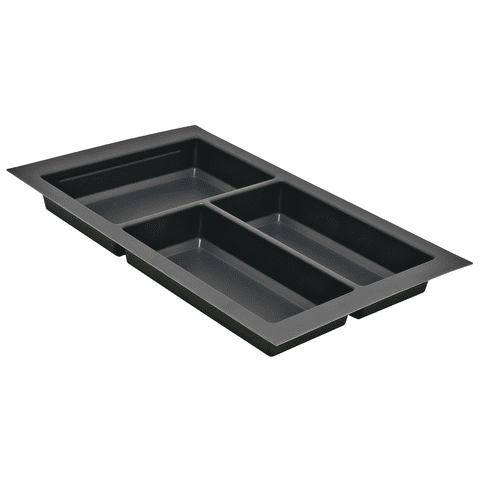 Hafele Sky Cutlery Tray, for 21" and 21 11/16" Deep Drawer, Plastic, slate gray; trimmable width: 260 - 300 mm (10 1/4 - 11 13/16"), Item# 556.55.361, 55655361, 556-55-361