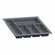 Hafele Sky Cutlery Tray, for 21" and 21 11/16" Deep Drawer, Plastic, slate gray; trimmable width: 360 - 400 mm (14 3/16 - 15 3/4"), Item# 556.55.383, 55655383, 556-55-383