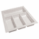 Hafele Sky Cutlery Tray, for 21" and 21 11/16" Deep Drawer, Plastic, textured white; trimmable width: 310 - 350 mm (12 3/16 - 13 3/4"), Item# 556.55.762, 55655762, 556-55-762