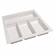 Hafele Sky Cutlery Tray, for 21" and 21 11/16" Deep Drawer, Plastic, textured white; trimmable width: 360 - 400 mm (14 3/16 - 15 3/4"), Item# 556.55.763, 55655763, 556-55-763