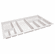 Hafele Sky Cutlery Tray, for 21" and 21 11/16" Deep Drawer, Plastic, textured white; trimmable width: 810 - 850 mm (31 7/8 - 33 7/16"), Item# 556.55.769, 55655769, 556-55-769