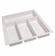 Hafele Sky Cutlery Tray, for 21" and 21 11/16" Deep Drawer, Plastic, textured white; trimmable width: 360 - 400 mm (14 3/16 - 15 3/4"), Item# 556.55.783, 55655783, 556-55-783