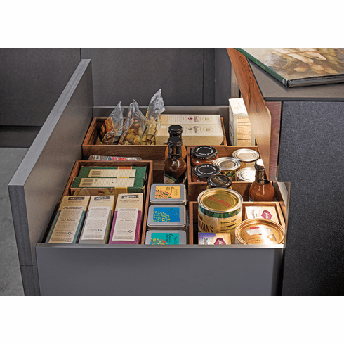 Hafele Kitchen Storage Box 2, Fineline™ Move, 211.5 x 211.5 x 120 mm, Black ash, Item# 556.88.331, 55688331, 556-88-331