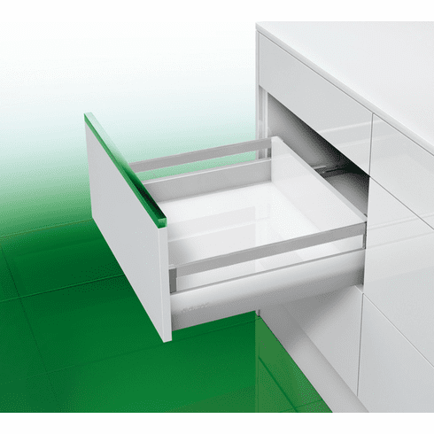 Hafele Gallery Railing Set, Nova Pro, Silver Rectangular, To create Nova Pro Deluxe pan or filing drawers, For 500 mm drawer length; Model 45862-04, Item# 558.07.350, 55807350, 558-07-350