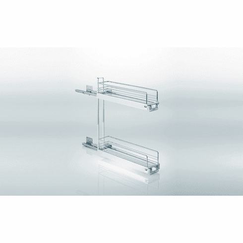 Hafele Base Pull-Out, 2-Tier, 90°, Chrome, steel, 26.4 lbs (12 kg) load capacity, Item# 595.18.200, 59518200, 595-18-200