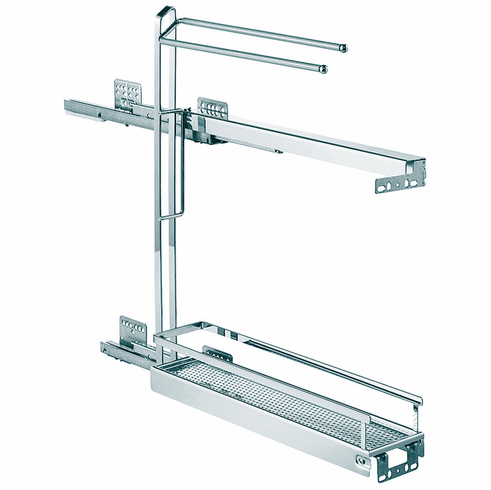 Hafele Base Pull-Out, Towel Rail 90°, Chrome, steel, 26 lbs (12 kg) load capacity, Item# 595.18.220, 59518220, 595-18-220
