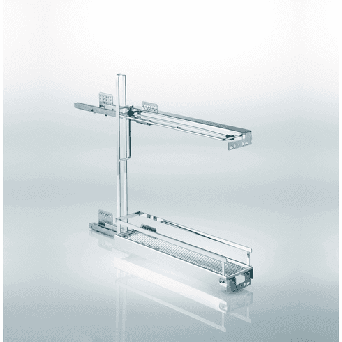 Hafele Base Pull-Out, Baking Tray 90°, Chrome, steel, 26 lbs (12 kg) load capacity, Item# 595.18.230, 59518230, 595-18-230