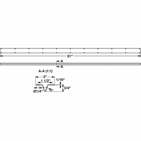 Hafele Anti-Sag Bar, Optional, For use with the Essential - Electric Adjustable Table Base, 61" length, Item# 630.46.382, 63046382, 630-46-382