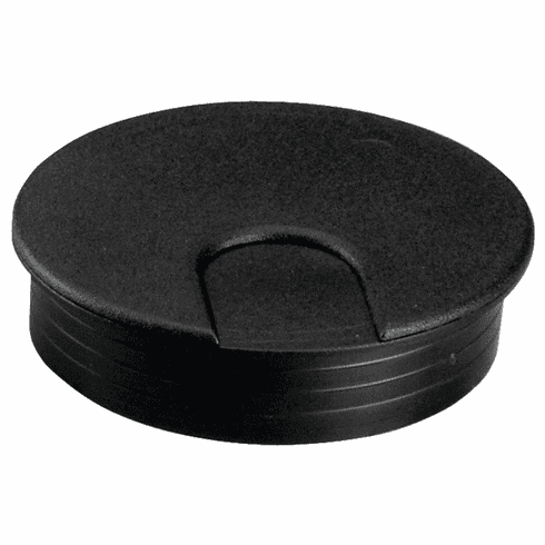 Hafele Plastic Cable Grommet, Two-Piece, Round, 90 Rotating Top, For workplace organization, 60, Black, Item# 631.26.301, 63126301, 631-26-301