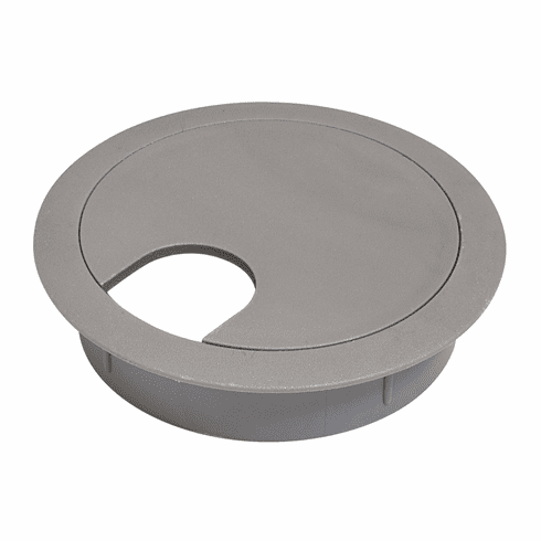 Hafele Cable Grommet, Two-Piece, Round, Diameter:2 1/2", With 90 Rotating Top, Gray, Item# 631.26.511, 63126511, 631-26-511