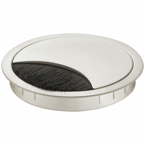 Hafele Metal Cable Grommet, Two-piece, Round, Zinc alloy, with locking mechanism of the lid, height 12 mm, for workplace organization, Stainless steel effect, drill hole Diameter:: 80 mm, Item# 631.31.004, 63131004, 631-31-004