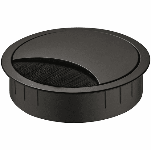 Hafele Metal Cable Grommet, Two-piece, Round, Zinc alloy, with locking mechanism of the lid, height 21 mm, for workplace organization, black, drill hole Diameter:: 80 mm, Item# 631.31.314, 63131314, 631-31-314