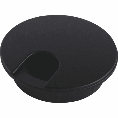 Hafele Metal Cable Grommet, Two-Piece, Round, 61 mm, For workplace organization, Black epoxy, Item# 631.46.302, 63146302, 631-46-302