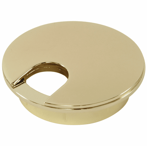Hafele Metal Cable Grommet, Two-Piece, Round, 61 mm, For workplace organization, Polished brass, Item# 631.46.802, 63146802, 631-46-802