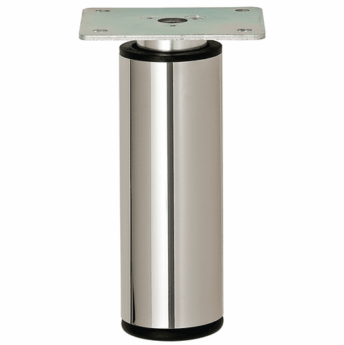 Hafele Furniture Foot, Round, 100 mm (4"), Polished chrome, Item# 634.16.211, 63416211, 634-16-211