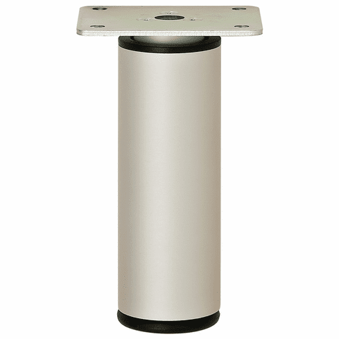 Hafele Furniture Foot, Round, 100 mm (4"), Matt nickel, Item# 634.16.411, 63416411, 634-16-411