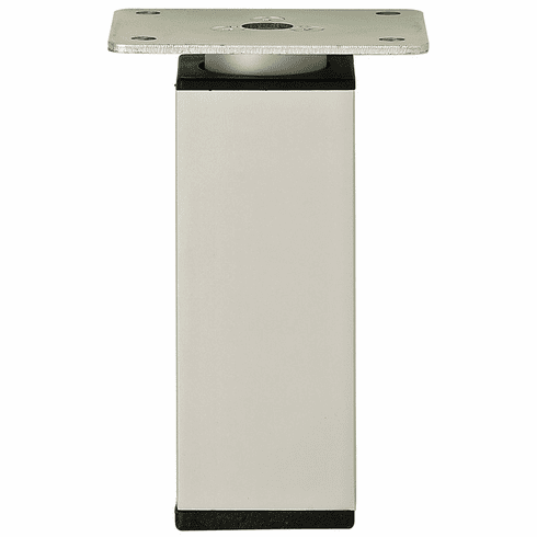 Hafele Furniture Foot, Square, Aluminum, 92 mm (3 5/8"), Matt nickel, Item# 634.16.421, 63416421, 634-16-421