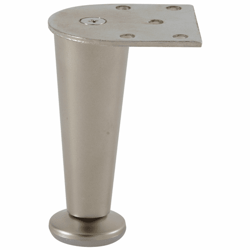 Hafele Furniture Foot, Aluminum, 100 mm (4"), Matt nickel, Item# 634.28.602, 63428602, 634-28-602