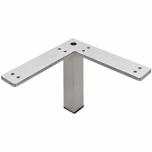 Hafele Furniture Foot, Steel, 129 mm (5 1/16"), brushed steel, Item# 634.47.401, 63447401, 634-47-401