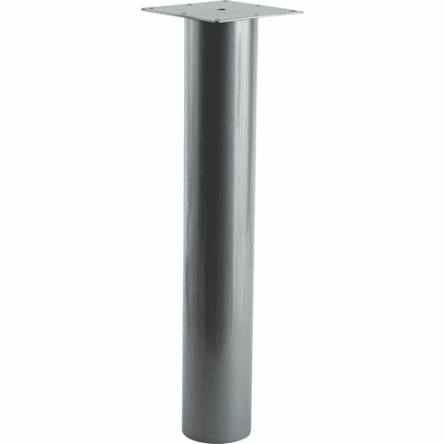 Hafele Support Leg, Single Column, 114 mm (4 1/2"), 698 mm (27 1/2"), Silver with large leveler, Item# 635.35.271, 63535271, 635-35-271
