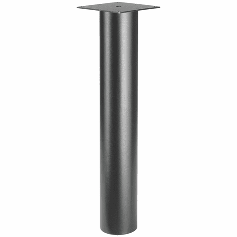 Hafele Support Leg, Single Column, 114 mm (4 1/2"), 698 mm (27 1/2"), Black with large leveler, Item# 635.35.371, 63535371, 635-35-371