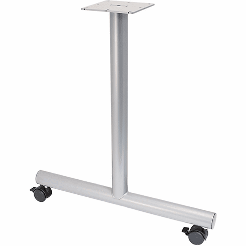 Hafele T-Leg Style Side Base, With Casters, 24" top depth, black, Item# 635.54.311, 63554311, 635-54-311