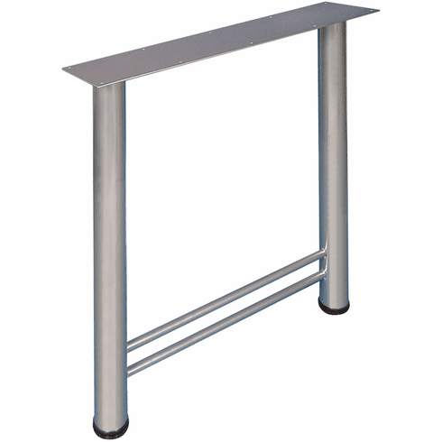 Hafele Support Leg, 610 mm Width, Height 698 mm (27 1/2"), Silver aluminum, Item# 635.73.201, 63573201, 635-73-201