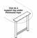 Hafele Support Leg, 610 mm Width, Height 698 mm (27 1/2"), Silver aluminum, Item# 635.73.201, 63573201, 635-73-201