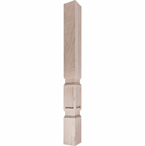 Hafele Vanity Wood Post, 34 1/2" x 3" x 3", Prairie Collection, Maple, Item# 635.75.022, 63575022, 635-75-022