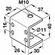 Hafele Threaded Bracket, M10, For levelers or casters, steel, galvanized, Item# 637.07.004, 63707004, 637-07-004