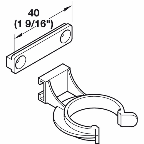Hafele Toe Kick Panel Clip, for Hfele AXILO Cabinet Leveling System, For screw fixing, Item# 637.38.054, 63738054, 637-38-054