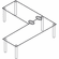 Hafele Table Top Connector, Linkit, For Idea desking systems, Dark gray, Item# 642.43.300, 64243300, 642-43-300