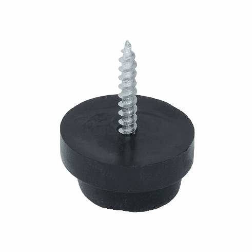 Hafele Furniture Glide, height 10 mm, Screw-in, For knocking in, Black,  24 mm (1"), Item# 650.19.324, 65019324, 650-19-324