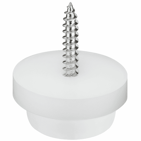 Hafele Furniture Glide, height 10 mm, Screw-in, For knocking in, White,  24 mm (1"), Item# 650.19.724, 65019724, 650-19-724