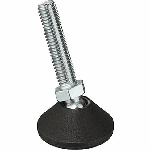 Hafele Base Leveler, Swiveling Base, M10 x 45 mm, Ø46 mm (1 3/4"), M10, thread length: 45 mm, Item# 651.00.125, 65100125, 651-00-125