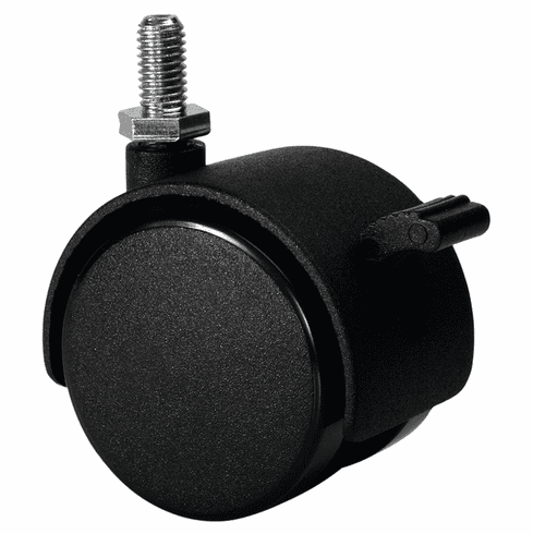 Hafele Twin Wheel Caster, Threaded Stem, Load-Bearing Capacity 77 lbs., Without brake, Item# 660.04.353, 66004353, 660-04-353