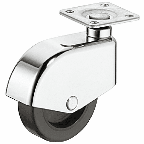 Hafele Caster, M10 Stem, Load-Bearing Capacity 110 lbs, Wheel 50 mm (2"), with screw-on plate, without brake, Item# 660.18.264, 66018264, 660-18-264