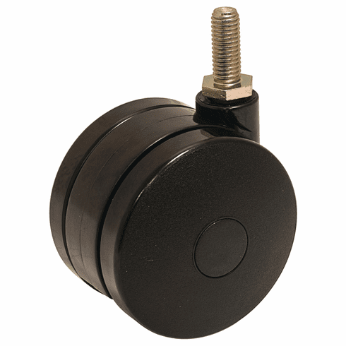 Hafele Large Twin Wheel Caster, Plate Mount, without Brake, Threaded Stem Mount M10, Without Brake, Item# 660.57.323, 66057323, 660-57-323