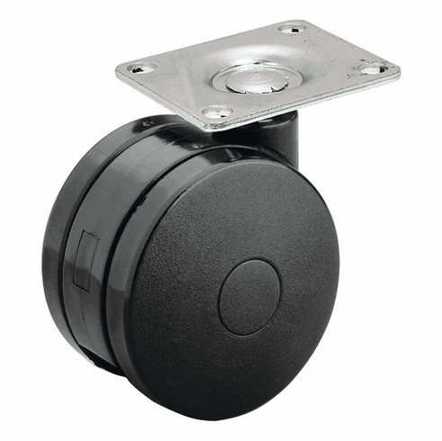 Hafele Large Twin Wheel Caster, Plate Mount, without Brake, Plate mount, Ø102 mm (4"), Item# 660.57.341, 66057341, 660-57-341