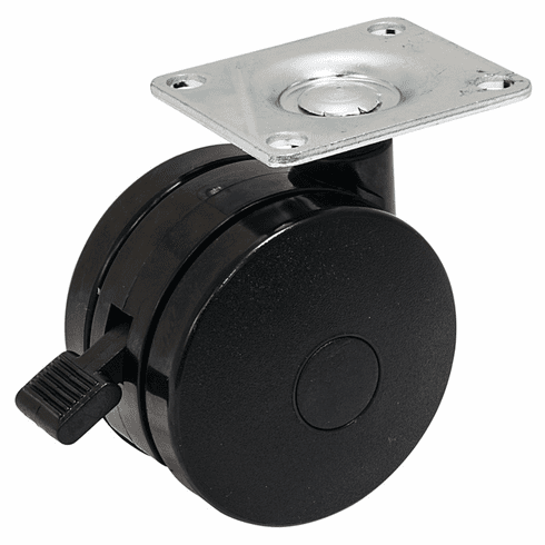 Hafele Large Twin Wheel Caster, with Brake, Ø102 mm (4"), Item# 660.58.341, 66058341, 660-58-341