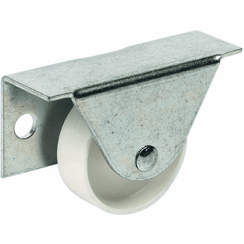 Hafele Bed Box Caster, Rigid, 35 mm, For screw fixing at the side, Zinc housing, white wheel, Item# 660.98.904, 66098904, 660-98-904